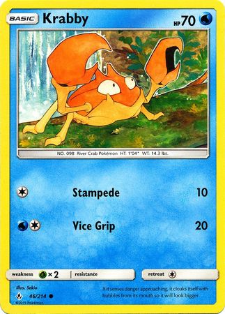 Krabby 46 214 Common Sun Moon Unbroken Bonds Singles Krabby 46 214 Common Sun Moon Unbroken Bonds Singles