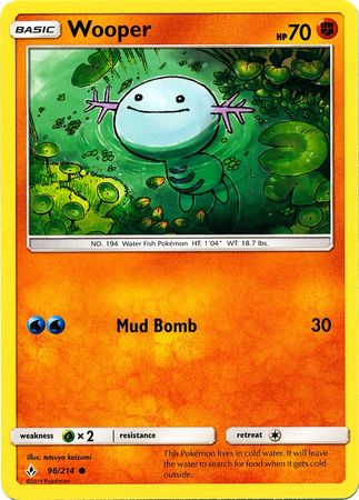 Wooper 96 214 Common Sun Moon Unbroken Bonds Singles Wooper 96 214 Common Sun Moon Unbroken Bonds Singles