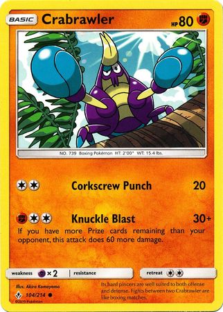 Crabrawler 104 214 Common Sun Moon Unbroken Bonds Singles Crabrawler 104 214 Common Sun Moon Unbroken Bonds Singles