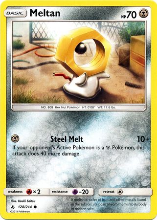 Meltan 128 214 Common Sun Moon Unbroken Bonds Singles Meltan 128 214 Common Sun Moon Unbroken Bonds Singles