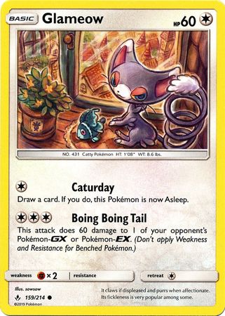 Glameow 159 214 Common Sun Moon Unbroken Bonds Singles Glameow 159 214 Common Sun Moon Unbroken Bonds Singles