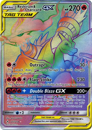 charizard and reshiram rainbow rare