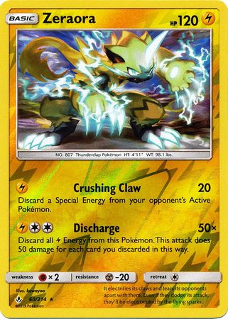 Zeraora 60 214 Holo Rare Reverse Holo Zeraora 60 214 Holo Rare Reverse Holo