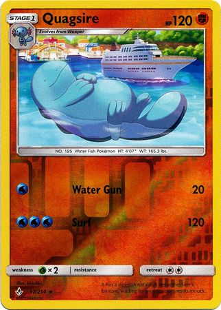 Quagsire 97 214 Rare Reverse Holo Quagsire 97 214 Rare Reverse Holo