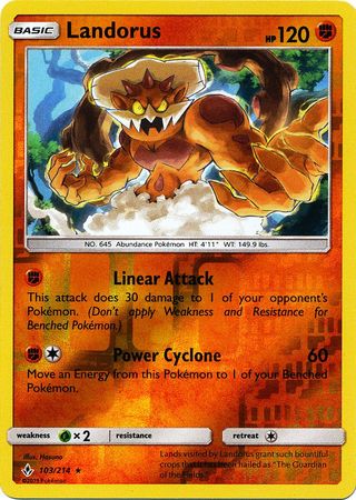 Landorus 103 214 Holo Rare Reverse Holo Sun Moon Unbroken Bonds Reverse Holo Singles Landorus 103 214 Holo Rare Reverse Holo Sun Moon Unbroken Bonds Reverse Holo Singles