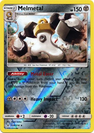 Melmetal 129 214 Holo Rare Reverse Holo Sun Moon Unbroken Bonds Reverse Holo Singles Melmetal 129 214 Holo Rare Reverse Holo Sun Moon Unbroken Bonds Reverse Holo Singles
