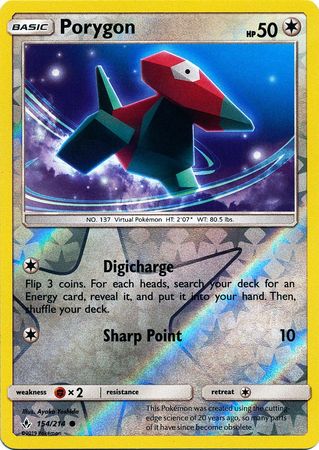 Porygon 154 214 Common Reverse Holo Sun Moon Unbroken Bonds Reverse Holo Singles Porygon 154 214 Common Reverse Holo Sun Moon Unbroken Bonds Reverse Holo Singles