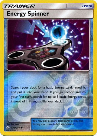 4x Pokemon Unbroken Bonds Card # 170 U SM10-170 Energy Spinner 