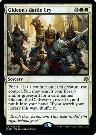 4 GIDEON/'S BATTLE CRY ~mtg NM-M War of The Spark Rare x4 #267//264