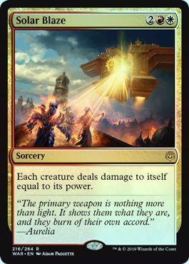 Solar Blaze 216 264 Foil War of the Spark Foil Singles Solar Blaze 216 264 Foil War of the Spark Foil Singles