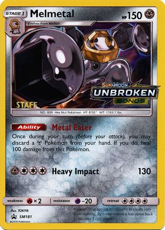 Melmetal SM181 Staff Pre Release Promo Pokemon Sun Moon Promos Melmetal SM181 Staff Pre Release Promo Pokemon Sun Moon Promos