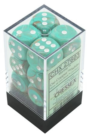 Chessex Marble Oxi Copper w White Set of 12 D6 CHX27603 Chessex Marble Oxi Copper w White Set of 12 D6 CHX27603