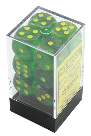 Chessex Borealis Maple Green w Yellow Set of 12 D6 CHX27765 Chessex Borealis Maple Green w Yellow Set of 12 D6 CHX27765