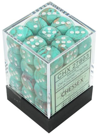 Chessex Marble Oxi Copper w White Set of 36 D6 CHX27803 Chessex Marble Oxi Copper w White Set of 36 D6 CHX27803