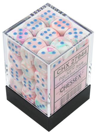 Chessex Festive Pop Art w Blue Set of 36 D6 CHX27944 Chessex Dice Supplies Chessex Festive Pop Art w Blue Set of 36 D6 CHX27944 Chessex Dice Supplies