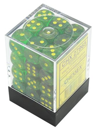 Chessex Borealis Maple Green w Yellow Set of 36 D6 CHX27965 Chessex Borealis Maple Green w Yellow Set of 36 D6 CHX27965