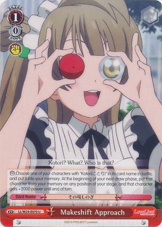 Makeshift Approach LL W24 E070 Uncommon U Weiss Schwarz Love Live Booster Set Makeshift Approach LL W24 E070 Uncommon U Weiss Schwarz Love Live Booster Set