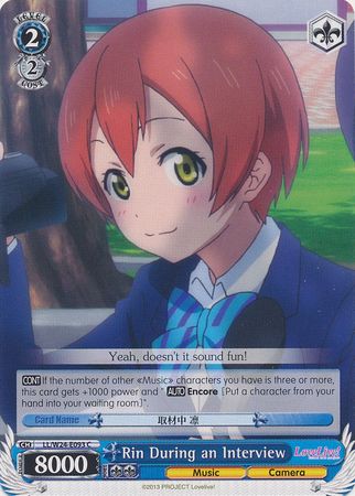 Rin During an Interview LL W24 E093 Common C Weiss Schwarz Love Live Booster Set Rin During an Interview LL W24 E093 Common C Weiss Schwarz Love Live Booster Set
