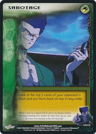 Sabotage C75 176 Common Ghost Files Base Set Sabotage C75 176 Common Ghost Files Base Set
