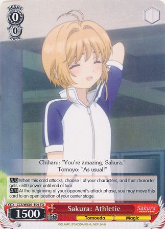 Sakura Athletic CCS WX01 T09 Trial Deck TD Weiss Schwarz Cardcaptor Sakura Clear Card Booster Set Sakura Athletic CCS WX01 T09 Trial Deck TD Weiss Schwarz Cardcaptor Sakura Clear Card Booster Set