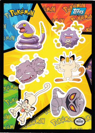 Topps pokemon series 1 black logo 2 card evolution Meowth persian 
