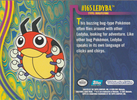 165 Ledyba Johto Series 1 Topps Pokemon Johto Series 1 Topps 165 Ledyba Johto Series 1 Topps Pokemon Johto Series 1 Topps