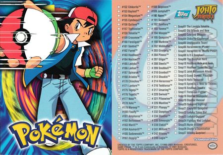 Checklist Johto Series 1 Topps Pokemon Johto Series 1 Topps Checklist Johto Series 1 Topps Pokemon Johto Series 1 Topps
