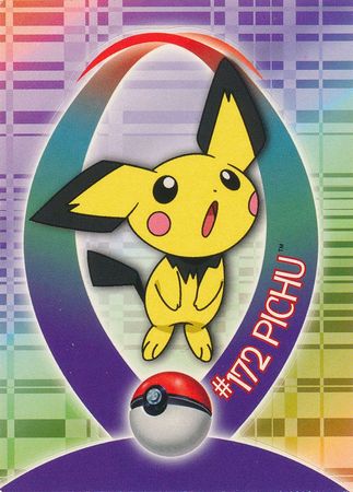 172 Pichu Sticker Card Johto Series 2 Topps Pokemon Johto Series 2 Topps 172 Pichu Sticker Card Johto Series 2 Topps Pokemon Johto Series 2 Topps