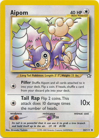 Aipom 26 111 Uncommon Unlimited Neo Genesis Unlimited Singles Aipom 26 111 Uncommon Unlimited Neo Genesis Unlimited Singles