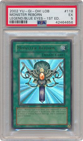 Monster Reborn LOB 118 PSA EX 5 Ultra Rare 1st Edition LOB 4656 Legend of Blue Eyes White Dragon 1st Edition Singles Monster Reborn LOB 118 PSA EX 5 Ultra Rare 1st Edition LOB 4656 Legend of Blue Eyes White Dragon 1st Edition Singles