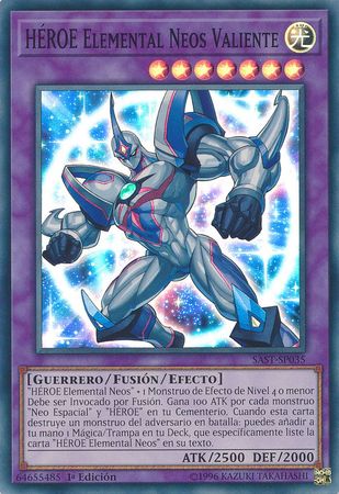 HEROE Elemental Neos Valiente SAST SP035 Super Rare 1st Edition Spanish Yugioh Cards HEROE Elemental Neos Valiente SAST SP035 Super Rare 1st Edition Spanish Yugioh Cards