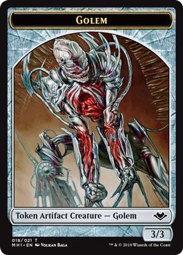 Golem Token 018 021 w Random Token Back Golem Token 018 021 w Random Token Back