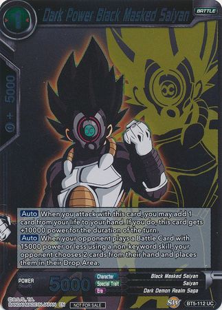 Dark Power Black Masked Saiyan BT5 112 Event Pack Promo Dragon Ball Super Event Pack Promos Dark Power Black Masked Saiyan BT5 112 Event Pack Promo Dragon Ball Super Event Pack Promos