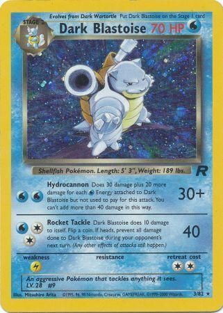 Team Rocket Holo Pokemon Card Dark Blastoise 3/82 Light Played 