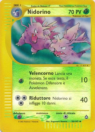 Nidorino 55 147 Uncommon Reverse Holo Aquapolis Italian Other Non English Pokemon Singles Nidorino 55 147 Uncommon Reverse Holo Aquapolis Italian Other Non English Pokemon Singles