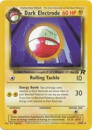 Pokemon TCG Cards Dark Electrode 34/82 Team Rocket Uncommon 