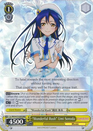 Wonderful Rush Umi Sonoda LL W24 E102R Triple Rare RRR Wonderful Rush Umi Sonoda LL W24 E102R Triple Rare RRR
