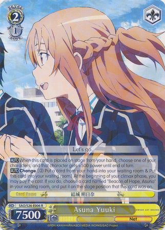 Asuna Yuuki SAO S26 E006 Rare R Asuna Yuuki SAO S26 E006 Rare R