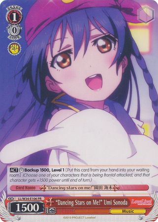Dancing Stars on Me Umi Sonoda LL W34 E106 Promo PR Weiss Schwarz Promo Cards Dancing Stars on Me Umi Sonoda LL W34 E106 Promo PR Weiss Schwarz Promo Cards