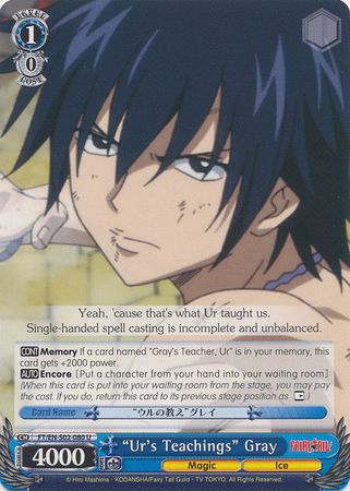 Ur s Teachings Gray FT EN S02 080 Uncommon U Weiss Schwarz Fairy Tail Ver E Booster Set Ur s Teachings Gray FT EN S02 080 Uncommon U Weiss Schwarz Fairy Tail Ver E Booster Set