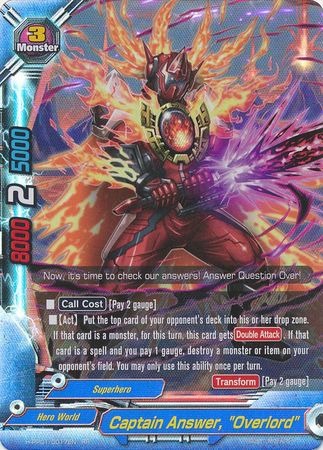 Captain Answer Overlord H PP01 0017EN Double Rare RR FCBF H Perfect Pack 1 Terror of the Inverse Omni Lords Captain Answer Overlord H PP01 0017EN Double Rare RR FCBF H Perfect Pack 1 Terror of the Inverse Omni Lords