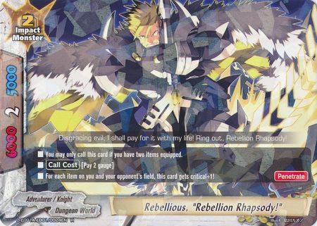 Rebellious Rebellion Rhapsody D BT01A EB01 0024EN Rare R FCBF H Extra Booster 03 Lord of Hundred Thunders Rebellious Rebellion Rhapsody D BT01A EB01 0024EN Rare R FCBF H Extra Booster 03 Lord of Hundred Thunders