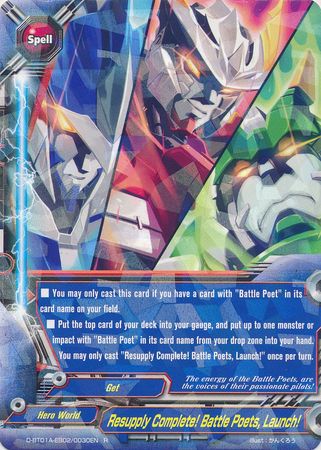 Resupply Complete Battle Poets Launch D BT01A EB02 0030EN Rare R FCBF H Extra Booster 03 Lord of Hundred Thunders Resupply Complete Battle Poets Launch D BT01A EB02 0030EN Rare R FCBF H Extra Booster 03 Lord of Hundred Thunders