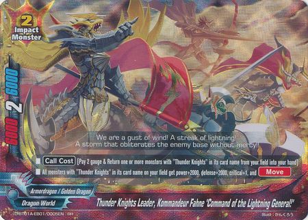 Thunder Knights Leader Kommandeur Fahne Command D BT01A EB01 0005EN RR Foil FCBF H Extra Booster 03 Lord of Hundred Thunders Thunder Knights Leader Kommandeur Fahne Command D BT01A EB01 0005EN RR Foil FCBF H Extra Booster 03 Lord of Hundred Thunders