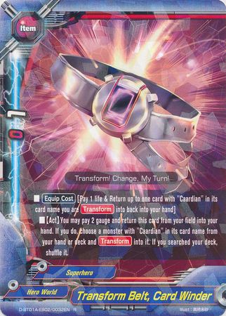 Transform Belt Card Winder D BT01A EB02 0032EN Rare R FCBF H Extra Booster 03 Lord of Hundred Thunders Transform Belt Card Winder D BT01A EB02 0032EN Rare R FCBF H Extra Booster 03 Lord of Hundred Thunders