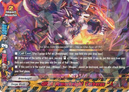 GIGA Armorknight Cerberus A D BT01A EB01 0015EN Rare R FCBF H Extra Booster 03 Lord of Hundred Thunders GIGA Armorknight Cerberus A D BT01A EB01 0015EN Rare R FCBF H Extra Booster 03 Lord of Hundred Thunders