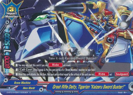 Great Rifle Deity Tigarion Kaizeru Sword Buster D BT01A EB01 0053EN C Foil Great Rifle Deity Tigarion Kaizeru Sword Buster D BT01A EB01 0053EN C Foil