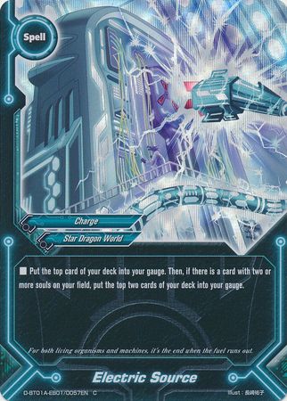 Electric Source D BT01A EB01 0057EN Common C Foil FCBF H Extra Booster 03 Lord of Hundred Thunders Electric Source D BT01A EB01 0057EN Common C Foil FCBF H Extra Booster 03 Lord of Hundred Thunders