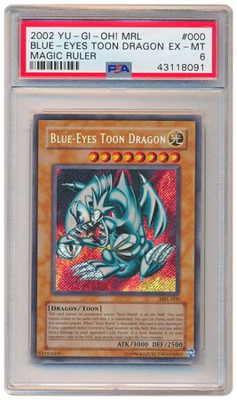 Blue Eyes Toon Dragon MRL 000 PSA EX MT 6 Secret Rare Unlimited MRL 8091 Magic Ruler MRL Unlimited Singles Blue Eyes Toon Dragon MRL 000 PSA EX MT 6 Secret Rare Unlimited MRL 8091 Magic Ruler MRL Unlimited Singles