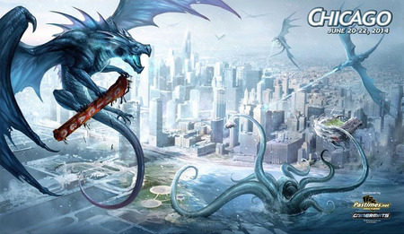 MTG Grand Prix Chicago 2014 Dragon Playmat Magic The Gathering Playmats MTG Grand Prix Chicago 2014 Dragon Playmat Magic The Gathering Playmats